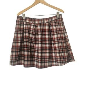 VAMP Tartan Plaid Mini Skirt Pleated Grunge Dark Academia Stretch Size L
